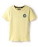 Junior Killer Cotton Woven Half Sleeves T-Shirt with Ninja Print - Light Yellow