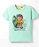 Junior Killer Cotton Woven Half Sleeves T-Shirt With Surfing Print - Mint