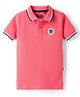 Junior Killer Cotton Woven Half Sleeves Solid Polo T-Shirt - Coral