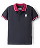 Junior Killer Cotton Woven Half Sleeves Solid Polo T-Shirt - Black