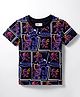 Junior Killer Cotton Woven Half Sleeves T-Shirt With Ninja Print - Black