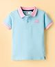 Junior Killer Cotton Elastane Woven Half Sleeves Solid Polo T-Shirt - Light Blue