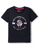 Junior Killer Cotton Lyocell Elastane Woven Half Sleeves T-Shirt With Ninja Print - Black