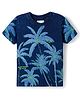 Junior Killer Cotton Lycra Woven Half Sleeves T-Shirt With Tree Print - Blue