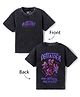 Junior Killer Cotton Lycra Woven Half Sleeves T-Shirt With Front & Back Ninja Print - Black