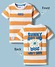 Junior Killer Cotton Woven Half Sleeves Striped T-Shirt With Coastal Bliss Print - Orange