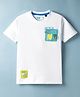 Junior Killer Cotton Elastane Woven Half Sleeves T-Shirt With Surfing Print - White