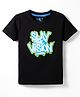 Junior Killer Cotton Lycra Woven Half Sleeves T-Shirt With Text Print - Black