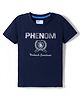 Junior Killer Woven Half Sleeves T-Shirt With Text Print - Navy Blue