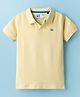 Junior Killer Cotton Elastane Woven Half Sleeves Solid Polo T-Shirt - Yellow