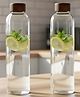 STOR Borosilicate Glass Bottle, 1000 ml | Pack of 2 | Leakproof Drinking Water Bottle | For Home, Office & Gym