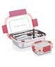 ATTRO Sparkle Medium Stainless Steel Lunch Box Set Leak-Proof Containers - 2 Pieces 750 ml + 200 ml - Peach