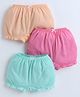 BUMZEE Cotton Knit Pack Of 3 Solid Bloomers - Orange & Pink