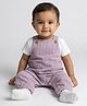 Biglilpeople Cotton Blend Woven Sleeveless Textured Dungaree - Purple