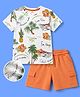 OLLINGTON ST. Half Sleeves T-Shirt & Shorts Set With Tropical Print - Multicolor