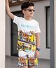 OLLINGTON ST. Cotton Knit Half Sleeves Nautical Theme Printed T-Shirt & Shorts Set - Multicolour