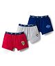 Honeyhap Premium 100% Cotton Elastane Knit With Bio Finish Trunks with Text Print Pack of 3 - High Risk Red Black Beauty & White Melange