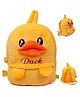 Delicado Height 14 Inches Premium Quality Soft design Yellow Duck shape school Bag for Kids