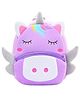Delicado Height 14 Inches Premium Quality Soft design Unicorn Shape School Bag for Kids - Purple