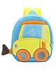 Delicado Height 14 Inches Premium Quality Soft design blue Bulldozer school Bag for Kids with 1 Compartment.