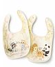 The Little Lookers Muslin Baby Bib (6 Layer Extra Absorbent) (Soft & Lightweight) (Adjustable Button Closure) (Washable & Reusable) (Pack of 2)