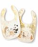 The Little Lookers Muslin Baby Bib (6 Layer Extra Absorbent) (Soft & Lightweight) (Adjustable Button Closure) (Washable & Reusable) (Pack of 2)