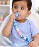 The little lookers Pacifier Clip (Secure Anti Drop Chain) (BPA Free & Soft Beads) (Fits Pacifiers & Teethers) (For Baby Boys & Girls) (Blue) (Pack of 1)