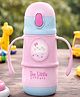 The little lookers Sipper Bottle Stainless Steel, Hot & Cold, Unbreakable, Rust Proof, Kids Water Bottle, Travel Use Pink - 300 ml