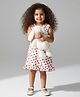 URBANRAC Cotton Knit Sleeveless Floral Printed Bow Applique Detailed Dress - White