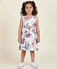 URBANRAC Cotton Knit Sleeveless Floral Printed Dress - White