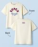 Honeyhap Premium Cotton Knit T-Shirt with Bio Finish, Half Sleeves, Round Neck, Graphic Print Offwhite 6-7 Years