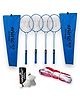 Airic Xtreme Double Shaft Raquets with Feather Shuttles and Basic Net Badminton Kit