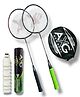 AXG New Goal Scratch Resistant A-2000 Badminton Racquets Set of 2 with 10 Feather Shuttles Badminton Kit (Multi)