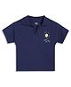 MINI KLUB Cotton Woven Half Sleeves Sunrise Printed Polo Tee - Navy Blue