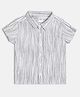 MINI KLUB Cotton Knit Half Sleeves Striped Shirt - White & Grey