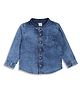 MINI KLUB Cotton Knit Full Sleeves Denim Washed Shirt - Blue