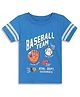 MINI KLUB Cotton Woven Half Sleeves Baseball Team Text Printed Tee - Blue