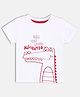 MINI KLUB Cotton Woven Half Sleeves Alligator Printed Tee - White