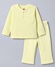 Babyhug Cotton Waffle Knit Full Sleeves Solid Textured Co-Ords T-Shirt & Pyjama Night Suit - Light Green