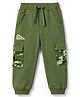 Babyhug Terry Knit Full Length Camouflage Printed Lounge Pant With Cargo Pockets & Patch - Green