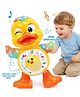 SANJARY  Dancing Musical Duck Toy with Lights, Moving Wings, Winking Eyes, Interactive Baby Toddler Learning Gift with Sound Effects - Color May Vary
