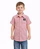 Sportking Cotton Blend Woven Half Sleeves Patch Detailed Shirt - Dusty Rose