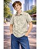 Sportking Cotton Blend Woven Half Sleeves Abstract Printed Shirt - Beige