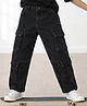 Tales & Stories Denim Cargo Style Washed Jeans - Black