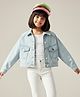 Tales & Stories Denim Woven Full Sleeves Washed Jacket - Light Blue