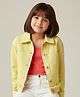 Tales & Stories Denim Woven Full Sleeves Solid Jacket - Yellow