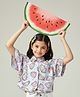 Tales & Stories Viscose Woven Half Sleeves Watermelon Printed Shirt - Purple