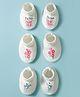 Doodle Poodle 100% Cotton Interlock Knit Butterfly & Floral Printed Mittens Pair Of 3 - White