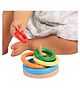BrainyTots Wooden Ring Stacker  5 Rings Multicolor