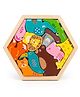 BrainyTots Montessori Hexagon Puzzles  Shape & Picture Matching Game for Kids 1-4 Years, The Perfect Gift (Animal)